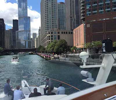 Adeline's Sea Moose Chicago private yacht rental charter impress clients