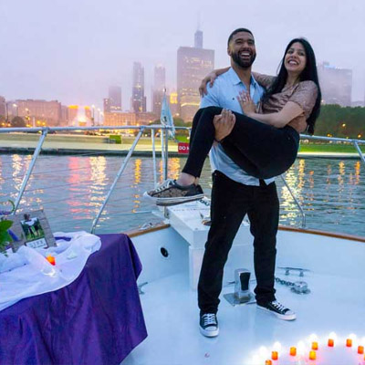 Adeline's See Moose Chicago private yacht rental for marriage proposals