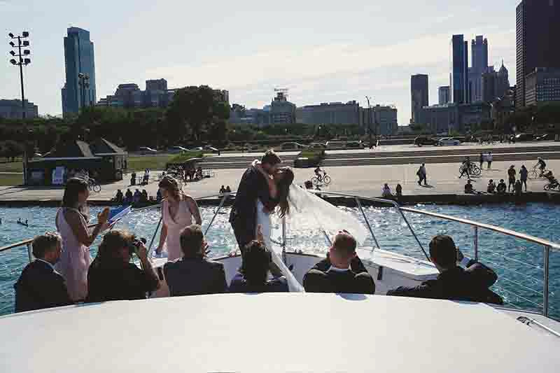 Wedding party boat yacht rental in Chicago| Adelines Sea Moose