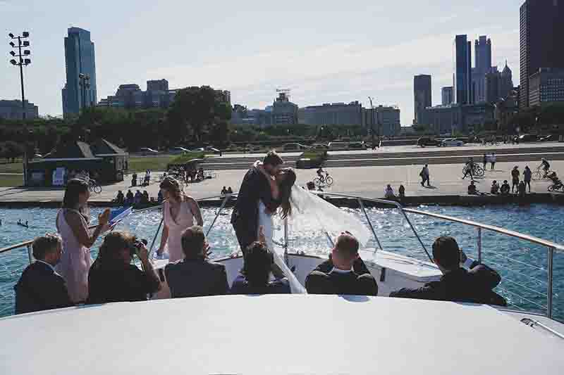 Chicago yacht rental for Dream Weddings| Adelines Sea Moose