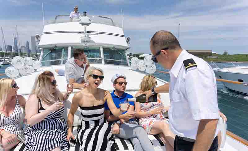 Yacht birthday party Chicago location for adult birthday parties