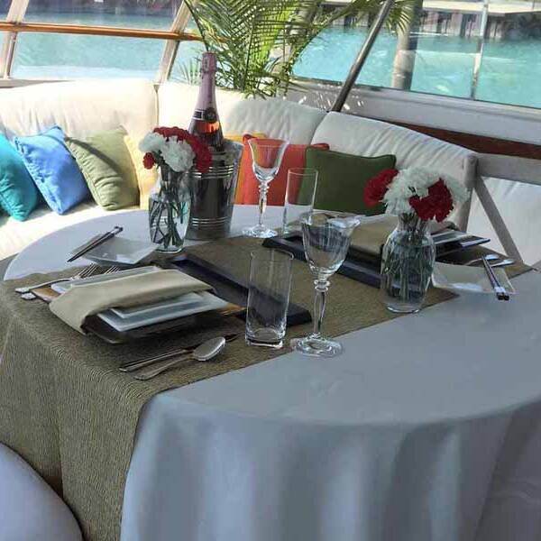 Intimate private dining for two cruise