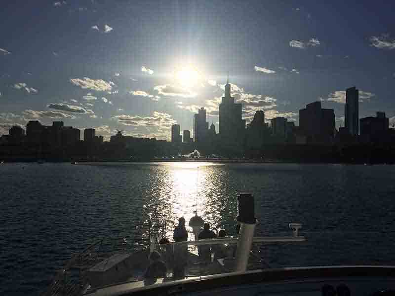 Chicago Boat Rental With Captain Sunset Cocktail Party| Adelines Sea Moose