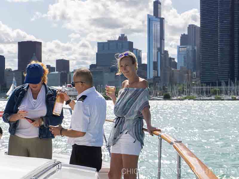 Chicago Boat Rental With Captain Wine Tasting Voyage| Adelines Sea Moose