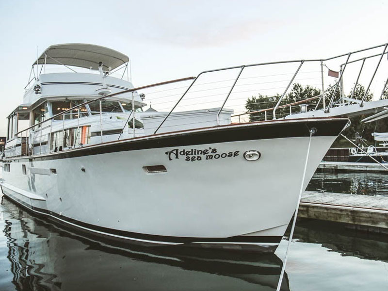 Adeline| Adelines Sea Moose's Sea Moose Chicago yacht rentals features
