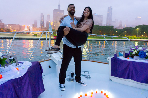 Adeline| Adelines Sea Moose's Sea Moose Chicago yacht rentals for marriage proposals and engagement parties
